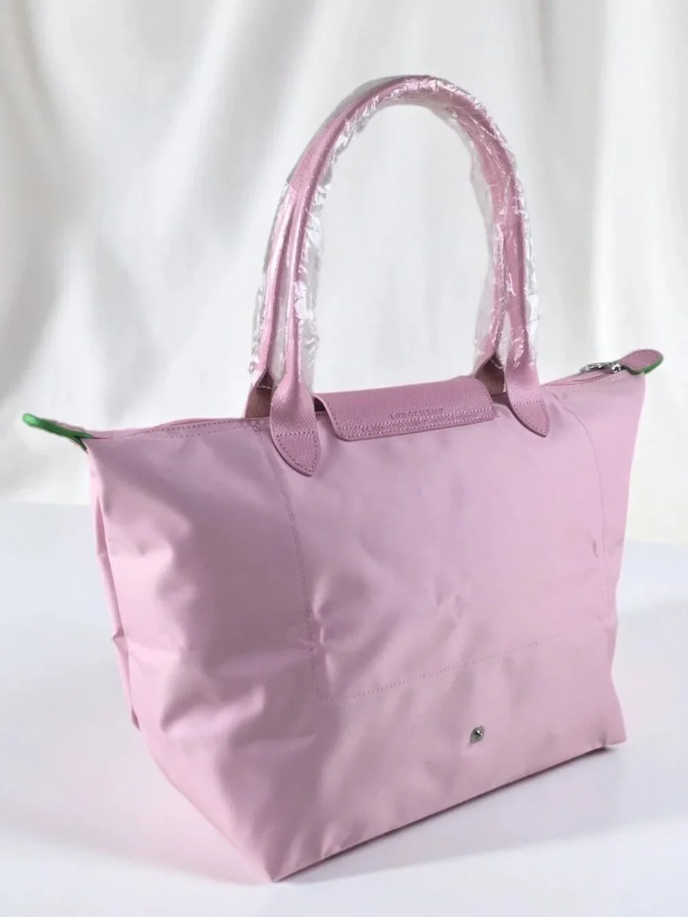 NWT Longchamp Le pliage Original Large Handbag Petal Pink Canvas Shoulder Tote L - Picture 3 of 9